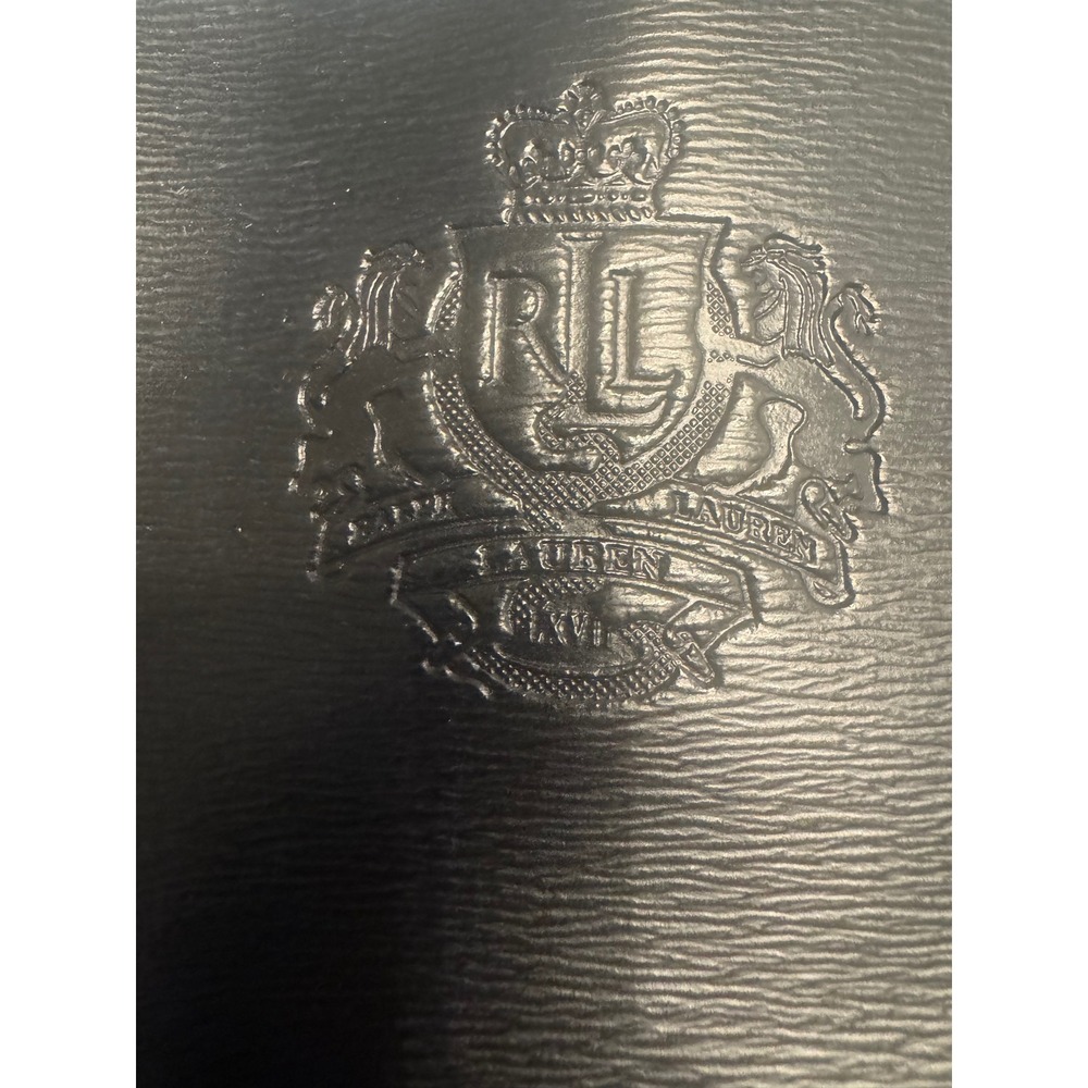 Ralph Lauren Black Metallic Tote‎ Bag Purse Handbag RLL Crest - Picture 3 of 5